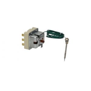 Thermostat de sécurité triphasé 235°C EGO 55.32545.802 Sonde ø4 mm, longueur capillaire 1800 mm, M9x1 – Pièce de rechange 3444204 pour friteuse Ambach, Giga, Krefft (CATERING-SPAREPARTS, neuf)
