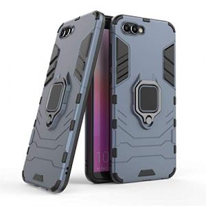 MRSTER Coque pour Honor View 10, Double Couche Renforcée Défense Antichoc Armure Housse Etui avec 360 Rotation Bague Support pour Huawei Honor View 10. HB Blue (MRSTER, neuf)