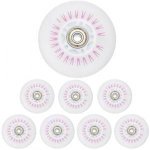 JCCHT Roues Patins &agrave; roulettes luminescentes 60mm, 62mm, 64mm, 68mm, 70mm, 72mm, 76mm, 80mm, Roues Patins &agrave; Roues align&eacute;es Simples Lumineuses avec roulements, lot 8,Rose,62mm (JCCHT, neuf)