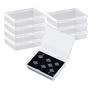 DARENYI 8 Pi&egrave;ces Boite Rangement Carte Petite Boite Plastique Petites Boites Plastiques Transparentes avec Couvercles pour Cartes &agrave; Jouer, Cartes de Visite, Bijoux, Artisanat (9.6 x 6.8 x 2.1cm) (DARENYI, neuf)