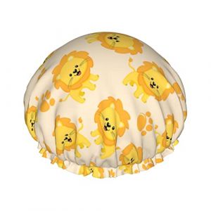 Bonnet de douche grand dessin animé mignon patte de lion bonnets de bain bonnet de cheveux portable grâce bonnet de douche étanche réglable pour salle de bain baignoire spa de bain (2MACAXN9K15, neuf)