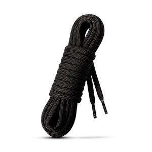Laceter Lacets Ronds Épais 4mm pour Bottes, Dr Martens, Chaussures de Sécurité, Randonnée, Outdoor, Travail - Robustes, Durables - Fabriqués en Europe Haute Résistance - Noir charbon, 90 cm (Lace'ter, neuf)