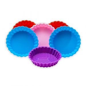 Holesto HolKitchen&reg; Lot de 6 moule tartelette en silicone &ndash; Mini quiche &ndash; Petit moule &agrave; tarte &ndash; 100% sans BPA &ndash; Moule a tartelette &ndash; Petit moule a tarte - Silicone r&eacute;utilisables (Lot de 6) (Holesto, neuf)