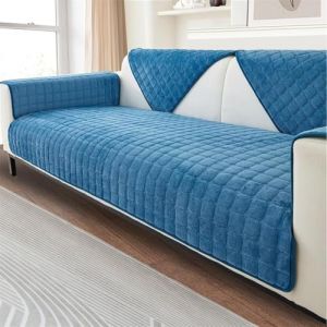 FASCINATDECO Housse de Canapé en Flanelle - Housse de Coussin de Canapé, Housse Canapé d'angle 1/2/3/4 Places pour Canapé Sectionnel, Housse de Canapé en Forme de L (Bleu,110x160cm) (FASCINATDECO, neuf)