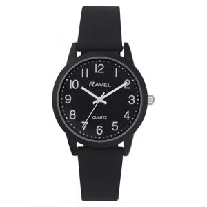 Ravel - Montre-Bracelet Unisexe en Silicone &laquo; Summer in Black &raquo; (Bo&icirc;tier de Montre 37 mm) - Quartz Analogique - R1814.33 - Noir (Montres Ravel, neuf)