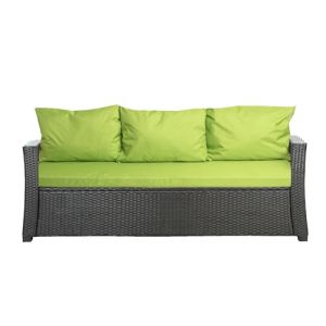 Setgarden® Coussin d'extérieur pour banc de jardin en polyrotin - Coussin d'extérieur - Pour balancelle hollywoodienne - Vert citron - 160 x 60 x 50 cm (setgarden, neuf)