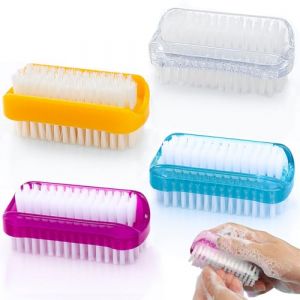 Druuzyl 4 Pièces Brosse à Ongles Double Face Brosse de Lavage des Mains, Brosse à Ongles Main, Brosses de Nettoyage des Ongles, Poignée en Plastique Outil de Brosse de Nettoyage des Ongles (Tuyethjkd, neuf)