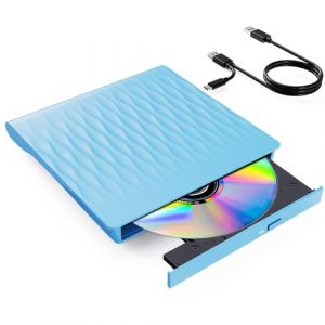 DANGZW Lecteur CD DVD Externe pour PC, USB 3.0 et Type-C Portable Lecteur CD DVD +/-RW ROM, Lecteur et Graveur CD DVD Internes pour PC, Compatible avec Windows 11/10/8/7/XP/Vista Linux MacOS (DIGDAN STORE, neuf)
