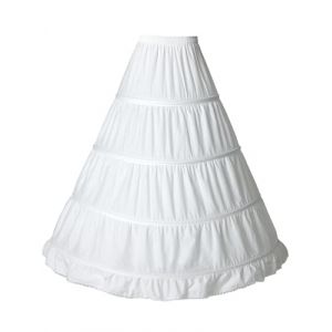 BEAUTELICATE Jupon sous Robe De Femme 100% Coton Crinoline Petticoat 4 Cerveaux A-Linge Longue Grande Taille pour Robe De Mari&eacute;e Soir&eacute;e Princesse Rockabilly Costume Victorien M&eacute;di&eacute;val Blanc, XL (BEAUTELICATE-FR, neuf)
