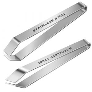 Lot de 2 pinces de cuisine, pinces &agrave; ar&ecirc;tes de poisson, pince &agrave; poisson pour ar&ecirc;tes, pince &agrave; ar&ecirc;tes, pince &agrave; ar&ecirc;tes pour poissons, pinces &agrave; &eacute;piler en acier inoxydable, pour poulet, canard, cochon, 12 (10/1000 Industrial Limited, neuf)