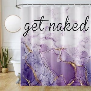 Uiiooazy Rideau Douche Anti Moisissure, Rideau de Douche 200x180cm Lavande Effet Marbre Violet Rideaux de Baignoire Tissu Lavable Imperm&eacute;able Polyester Rideaux Salle de Bain avec 12 Crochets (dongguibinjingpinxiaodianpu, neuf)