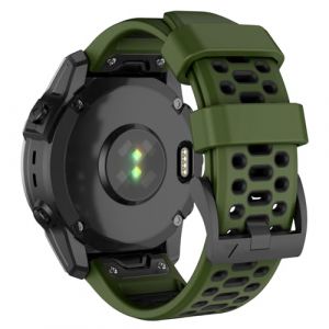 ISABAKE 26mm Quick Fit Bracelet pour Garmin Fenix 6X Pro/Fenix 6X /Fenix 7X/Fenix 5X,Sport Silicone Bracelets pour Fenix 5X Plus/Fenix 3/Fenix 3 HR/Garmin Epix Pro 51mm/Descent MK1/Enduro/Enduro 2 (Isabake, neuf)