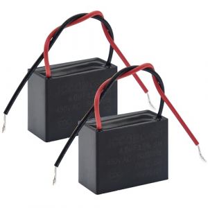 (Paquet de 2) CBB61 450V AC 4.0UF 5% 50/60Hz Condensateur de marche en polypropyl&egrave;ne m&eacute;tallis&eacute; pour le d&eacute;marrage du moteur d'un ventilateur de plafond (SHEN ZHEN ERIC ELECTRONICS TECHNOLOGY LIMITED, neuf)