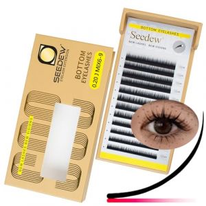 SEEDEW J Curl Extensions de cils inf&eacute;rieurs, 0,20 mm J MIX6-9 mm, 12 rang&eacute;es/plateau, classique, individuel, doux, pour Lash Tech, artistes, salon de beaut&eacute; (noir, 0,20-J-MIX6-9 mm) (SEEDEW, neuf)