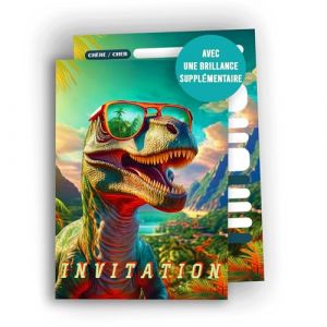 Edition Colibri Cartes d&rsquo;invitation Dino &ndash; 10 cartes A6 &agrave; remplir | Invitations amusantes pour anniversaire enfant, f&ecirc;te dino, plage, gar&ccedil;on, fille (Edition Colibri, neuf)