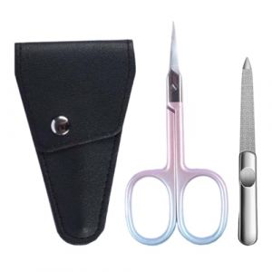 LQUYTACiseaux Ongles&mdash;&mdash;Ciseaux pour Cuticules&mdash;&mdash;avec Sac de Rangement en Cuir&mdash;&mdash;1 Pi&egrave;ce Lime &agrave; Lisser&mdash;&mdash;Adapt&eacute; pour la Retouche des Ongles et l'&Eacute;limination des Cuticules Bon Assistant (Rose) (CCtunCanton O&Uuml;, neuf)