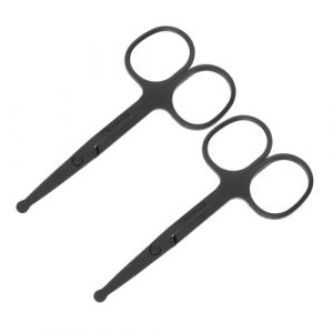 BESTYASH 2pi&egrave;ces Lot De Ciseaux &agrave; T&ecirc;te Arrondie Pour Poils Nez Sourcils Moustache Visage Barbe (Feast of Yan, neuf)