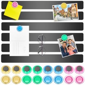 Wukong 6 Pièces Tableau Mémo Magnétique Noir, Bandes Magnétiques Autocollantes avec 16Pcs Aimants pour Tableau Blanc pour Bureau, Tableau d'affichage, mur Photo, Documents et Réfrigérateur (Loonfa, neuf)