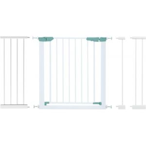 DREAMADE Barrière de Sécurité Enfant et Animaux sans Perçage 71-120CM avec Extension et Kit de Montage,Barrière d'Escalier à Fixation par Pression avec Fermeture Automatique,Cadre Métal (Blanc) (DREAMADE, neuf)