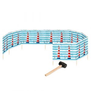 Garronda Paravent Plage Coupe-Vent Camping Brise-Vent avec Marteau en Caoutchouc 12 m GAEX001 (Phare, 12 m) (Hisert, neuf)