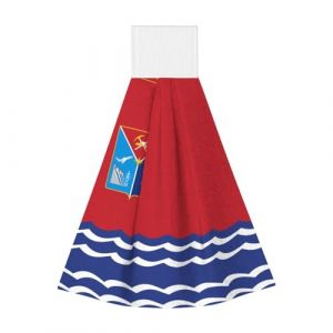 Lingettes absorbantes en velours corail Drapeau de Magadan – Serviettes à suspendre pour cuisine, salle de bain, camping, extérieur et plus encore (gaunjuhaodianpu, neuf)