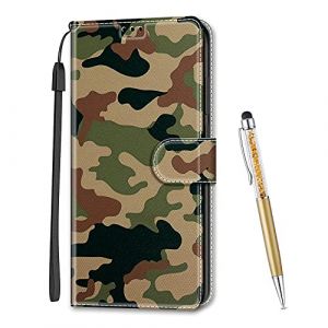 MadBee Coque Compatible avec Huawei Honor X8 4G / X30i, Imprim&eacute; Color&eacute; Motif Portefeuille Housse en Cuir synth&eacute;tique avec Support et Cartes Compartiments pour Honor X8 4G / X30i (Camouflage) (Mo-Beauty EU Store, neuf)