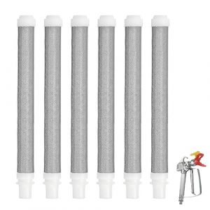 6 Pi&egrave;ces &Eacute;l&eacute;ments De Filtre &Agrave; Pistolet &Agrave; Pulv&eacute;riser Airless, Accessoire de 60 Mesh &eacute;l&eacute;ments de Filtre &agrave; Pistolet en Acier Inoxydable R&eacute;sistants &agrave; la Corrosion pour Airless Paint Spray Gun (Xueyuyingkeji, neuf)