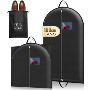 Lifewit Housse Costume Homme avec 1 Sac de Chaussures Durable, Housse Vetements à Suspendre Imperméable, Rangement Vetement Pliable pour Penderie, Voyage, 100 x 60 cm (Lifewit Home FR, neuf)