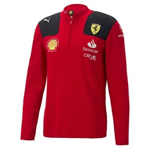 PUMA Scuderia Ferrari - Sweat-Shirt de l'équipe 2023 avec Demi-Fermeture éclair - Rouge - Hommes - Taille: S (L'Escale, neuf)