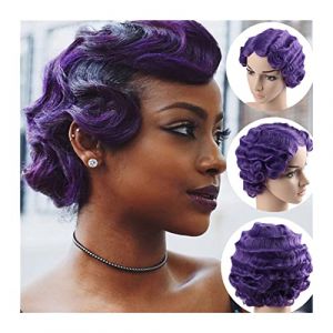 Perruque 6 Pouces Courte Perruque Ondul&eacute;e R&eacute;tro Courte Perruques Africaines Boucl&eacute;es Pour Femmes Noires D'Aspect Naturel Perruque Synth&eacute;tique R&eacute;sistante &Agrave; La Chaleur Perruques Grises Pour Femmes (11 (ydxdsp, neuf)