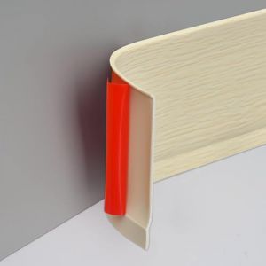 Plinthe Souple Autoadh&eacute;sive Plinthe de Finition en PVC Plinthe Murale Flexibles pour Mur Sol, 10 cm Largeur, 3 m&egrave;tres Grain de Bois Beige (ZYDZ-eu, neuf)