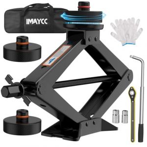 IMAYCC Mise &agrave; Niveau Cric Voiture 3T,Universel Crique Voiture pour Tesla Model 3/Y/S/X,Cric &agrave; Ciseaux pour Tesla avec 2Tesla Jack Pad,Poign&eacute;e &agrave; cliquet et Cl&eacute; &agrave; Molette, Set Tools Cric de Levage Tesla (LuisVei-FR, neuf)