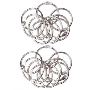 Lot de 40 pièces Anneaux de Reliure,Anneaux de Reliure Livre en Métal,25mm Anneauxs Articulés Métalliques,Classeur à Anneau-x en Carton,pour Cahiers,Documents,Albums Photos (cunsheng, neuf)