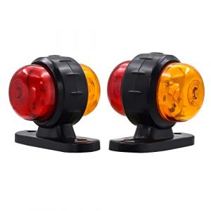 Biqing Double Face Feux de Gabarit Lat&eacute;ral LED Rouge Blanc,8 LED Feux Lat&eacute;raux pour Caravane 12V 24V Feux de Position &Eacute;tanche pour Camion Caravane Remorque,2pcs (Mod&egrave;le C) (YuanGu, neuf)