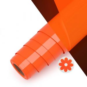 Asoway Flex Thermocollant Pour Tissu, 3d Puff Vinyle Thermocollant Orange Lumineux 25 X 244cm HTV Rouleau pour pour T-Shirts, V&ecirc;tements Sacs, Cadeaux de Bricolage, Effet de motif tridimensionnel (LZS Commerce international, neuf)