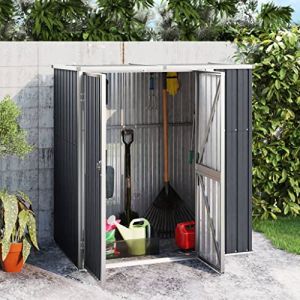 Abri à Outils de Jardin Anthracite 161x89x161cm Acier galvanisé,Vie en extérieur,Structures extérieures,Cabanes & abris de jardin-316211 (JOINMEE, neuf)