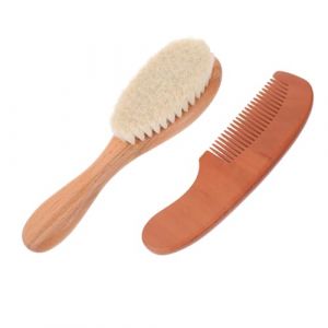 CHICAMPERA Set de Brosse &agrave; Cheveux Laine et Peigne Bois pour Doux pour Chevelu L&eacute;ger et Portable Soin Quotidien et Massage Apaisant Cadeau pour Shower (Hehere, neuf)
