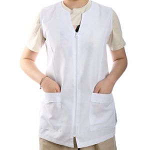 Etrexonline Blouse Blanc Femmes de Travail Sans Manches, Manteau Uniformes Femmes de nettoyage - Blanc XXXL (Etrexonline, neuf)