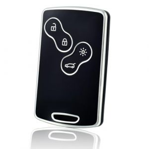 OFF WE GO Coque de Clé Voiture pour Renault Accessoire Voiture Clé Télécommande Étui Coque Protection Clé Voiture pour Clio Scenic Espace Fluence Megane Duster Captur Twingo Koleos Kadjar, Argent Noir (OFF WE GO, neuf)