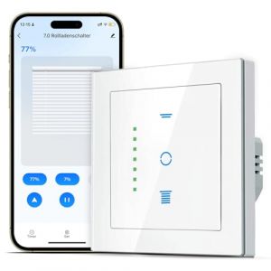 SMARTERCURRY WiFi interrupteur de volet roulant, [7 Gen] minuterie de volet roulant pour contrôler les volets roulants/stores/auvents, compatible avec Alexa/Google Assistant, 1 pièce | Blanc (CURRYSMART Store, neuf)