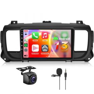 【8 C&oelig;ur 6+128G】 Hodozzy Carplay Autoradio pour Citroen Jumpy 3/Peugeot Expert/Toyota Proace, 9 Pouces Ecran Tactile Android Autoradio avec Android Auto/WiFi/GPS/RDS/FM/Bluetooth/USB/DSP (Hodozzy, neuf)