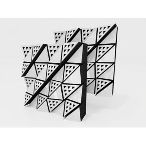 Lot de 2 diffuseurs acoustiques | Diffusion 2D | Réflexion – Diffusion – Absorption – Insonorisation – Isolation | Panneau d'art mural | Plaques de couleur : (Plastique blanc brillant, FUZA (60 mm)) (ATB-SOUND, neuf)