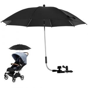 Parasol universel pour landau, landau, protection UV, parasol pour poussette, parasol avec pince réglable et bras flexible, auvent pour poussette, vélo, fauteuil roulant, chaise de plage (huangfufang, neuf)
