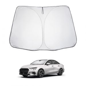LUWU Pare-soleil de voiture compatible avec Audi A3 8V 8Y 2021-2024 2025 Protection solaire pour pare-brise intérieur Pare-soleil Pare-soleil Refroidissement Protection UV A3 8Y 2023 Accessoires (LU W U, neuf)