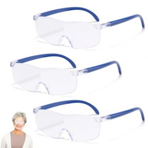 3 Pièces Lunette Anti Lumiere Bleue Lunette Loupe à 150%、200%、300% Blue Light Glasses Loupe Grossissante,Aide à la Lecture pour Personnes Âgées,Lunettes de Lecture pour Le Travail Rapproché (Bleu) (HAOCHEN EU, neuf)