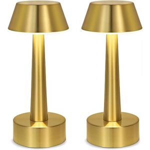 OCEST Petite lampe de table sans fil, rechargeable par USB, 2 pi&egrave;ces, lampe de table de jardin ext&eacute;rieur, lampe de chevet tactile 3 couleurs, intensit&eacute; variable, cuisine, restaurant, bar, salon, salle (guankailighting, neuf)
