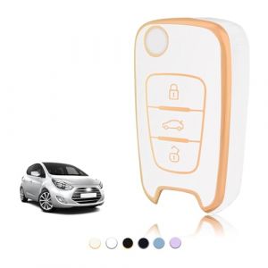 TOOMUME Coque Cl&eacute; TPU, Etui Cl&eacute; &Eacute;tui Cl&eacute; Adapt&eacute; pour Hyundai i10 i20 i30 i40 ix20 ix30 ix35 Elantra Avante Kia Sportage Rio Ceed Picanto, Couvre Clef Cache Cle Voiture Tel&eacute;commande - Flip Key (TOOMUME, neuf)
