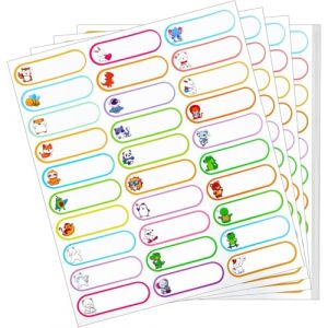 XRVRILE 300 Pi&egrave;ces &Eacute;tiquettes de Nom Imperm&eacute;ables, Autocollants Auto-adh&eacute;sifs avec Motifs d&rsquo;Animaux Mignons, &Eacute;tiquettes Multicolores pour Maison, Cuisine et Bureau (xiangyirui, neuf)