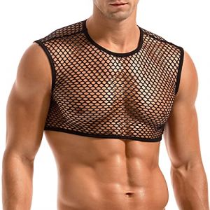 Amy Coulee Maillot de corps en résille pour homme, Noir , S (zima, neuf)
