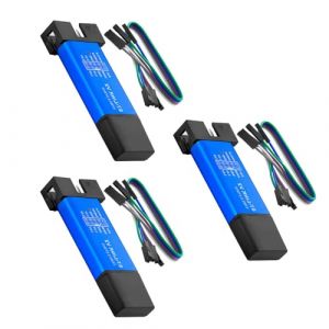 ST-Link V2 Lot de 3 &eacute;mulateurs de programmateur (couleur al&eacute;atoire) avec fils pour STM8 et STM32, bo&icirc;tier en aluminium compatible avec Arduino, mini d&eacute;bogueur et &eacute;mulateur de programmation (Mohicans, neuf)